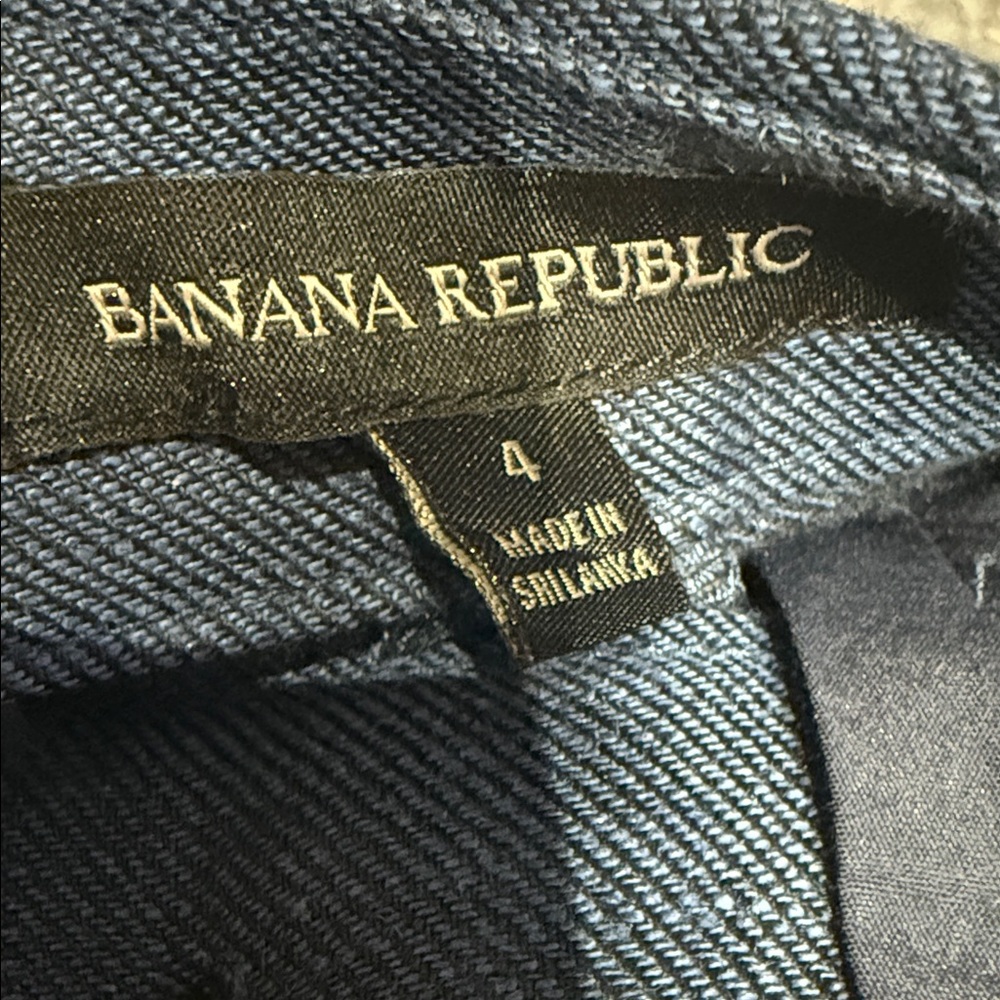 Banana Republic Heritage Expedition Linen Cargo Pants Indigo Blue - Picture 8 of 9